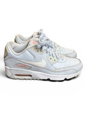 Nike Air Max 90 Leather GS Sneakers Size 6.5Y/Women’s 8 Half Blue Athletic
